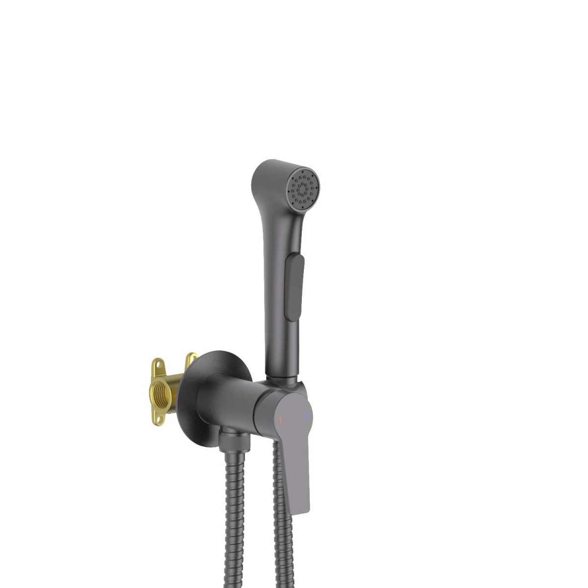 Гигиенический душ со смесителем Aquatek Лугано AQ1719BGM (оружейная сталь)