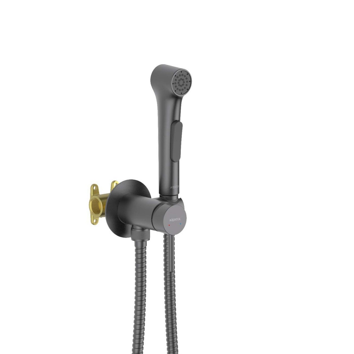 Гигиенический душ со смесителем Aquatek Европа AQ1020BGM (оружейная сталь)