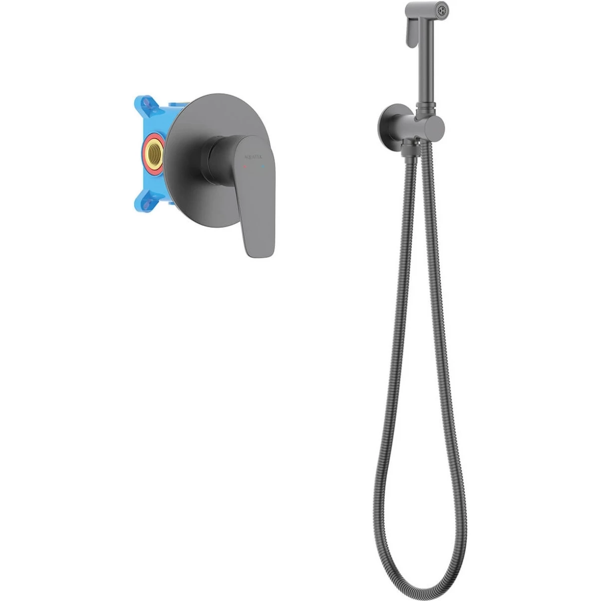 Гигиенический душ со смесителем Aquatek Бетта AQ1119BGM (оружейная сталь)