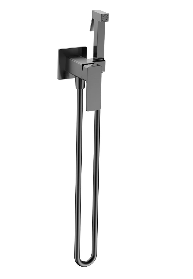 Гигиенический душ со смесителем AQUAme Savona AQM6817GM (металл шлифованный)