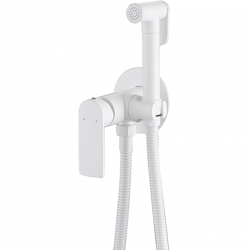 Гигиенический душ со смесителем Abber Weiss Insel AF8025W (белый)