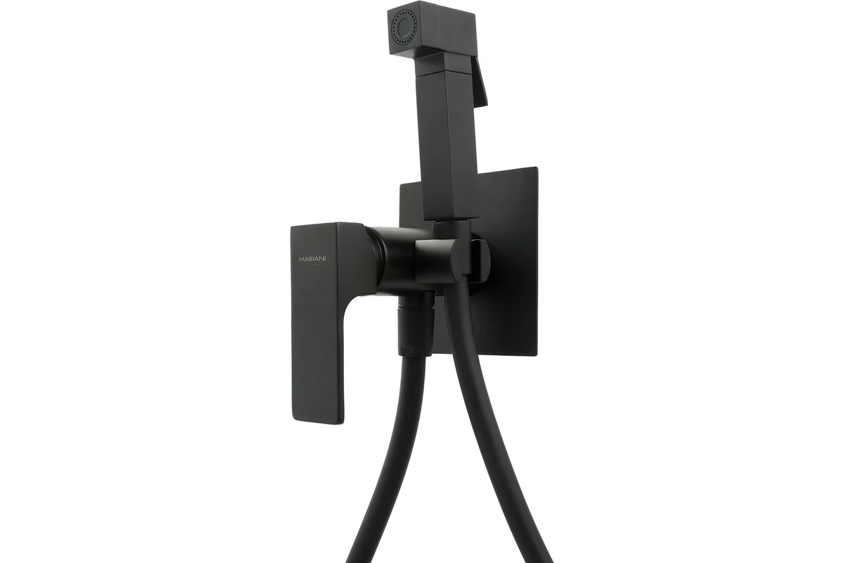 Гигиенический душ со смесителем Mariani Rebel B14185RE (черный матовый)