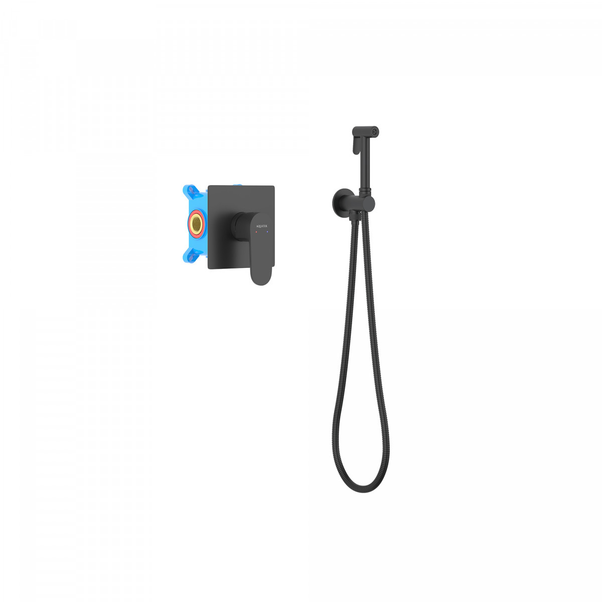 Гигиенический душ со смесителем Aquatek Оберон AQ1219MB (чёрный матовый)