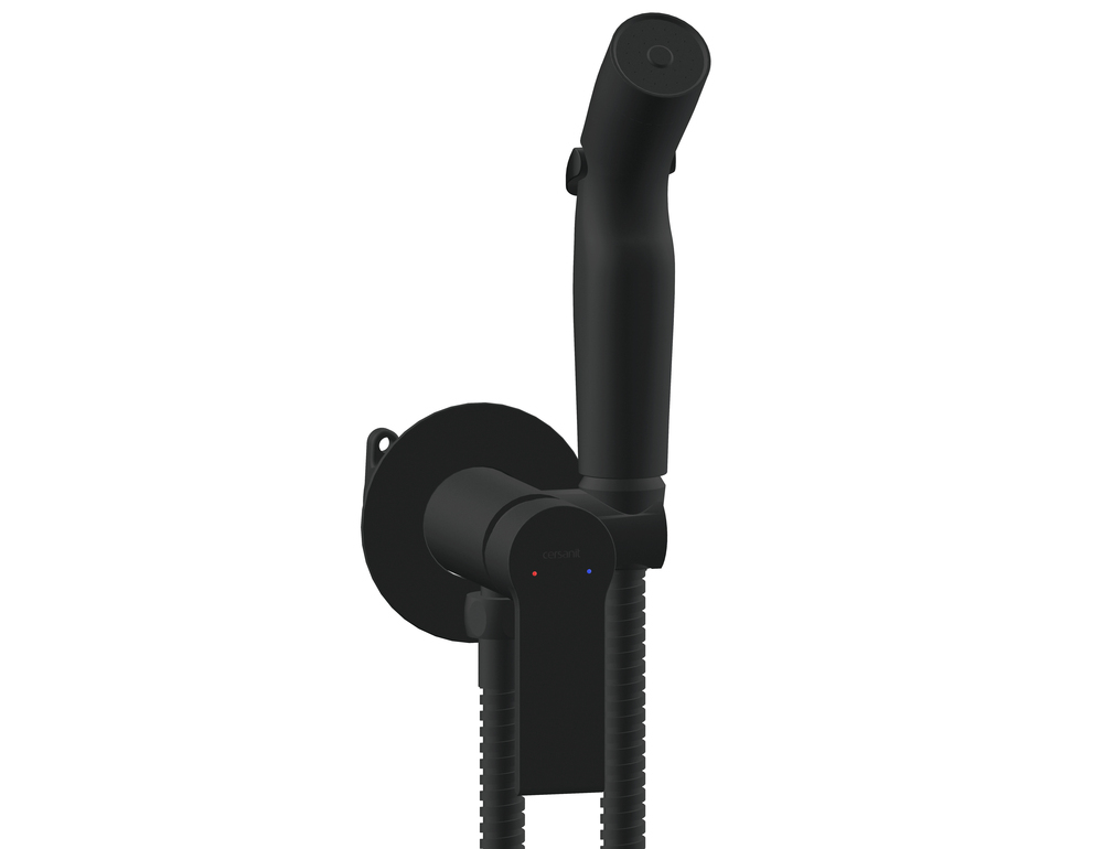 Гигиенический душ со смесителем Cersanit Brasko Black 64103 (чёрный)