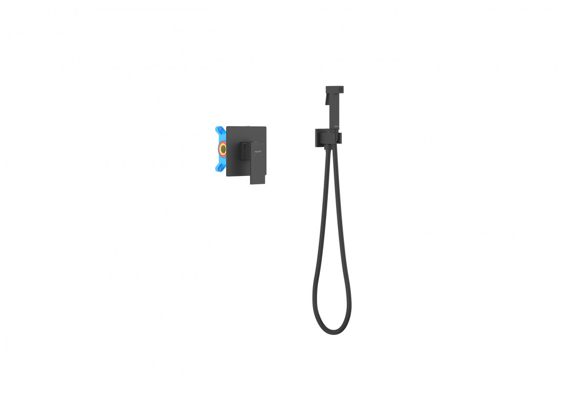 Гигиенический душ со смесителем Aquatek Либра AQ1619MB (чёрный матовый)