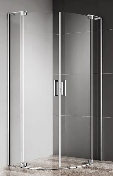 Душевой уголок Cezares SLIDER-R-2-90/100-C-NERO 900*900 мм (черный/прозрачное)