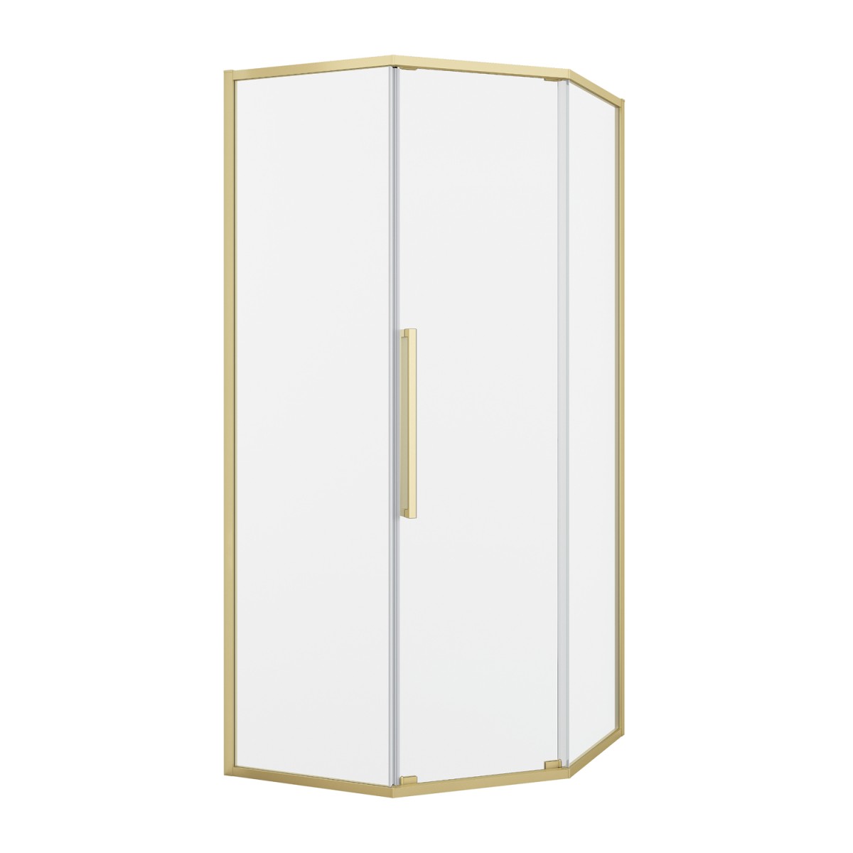 Душевой уголок Black&White Stellar Wind S1150-9090G 900*900 мм (брашированное золото/прозрачное)