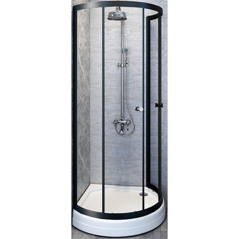 Душевой уголок Radomir Стронг 1-09-6-0-0-1820 1100*1100 мм (чёрный матовый/прозрачное)