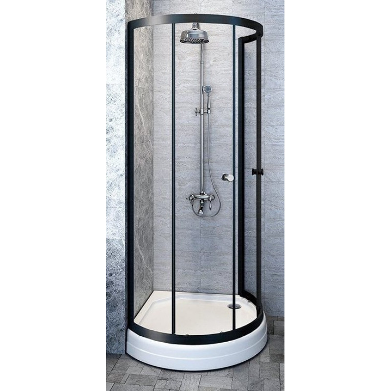 Душевой уголок Radomir Стронг 1-03-6-0-0-1820 1100*1100 мм (чёрный/прозрачное)