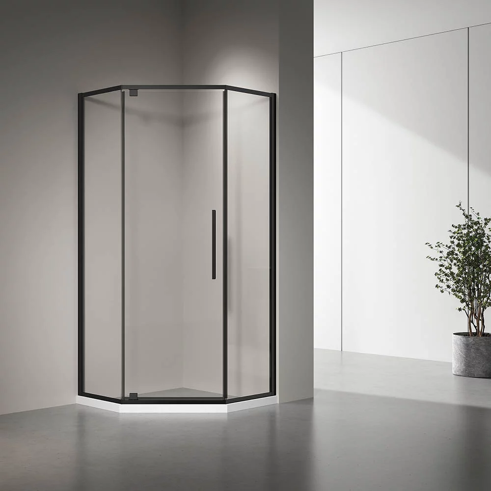 Душевой уголок Veconi Rovigo RV35B-90-01-C7 900*900 мм (чёрный матовый/прозрачное)