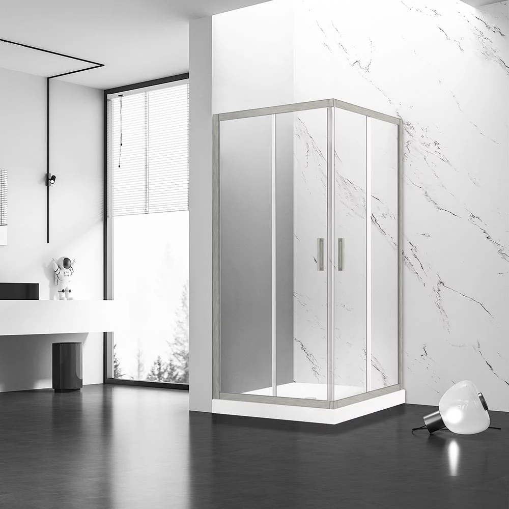 Душевой уголок Veconi Rovigo RV83-10080-01-C5 1000*800 мм (никель брашированный /прозрачное)