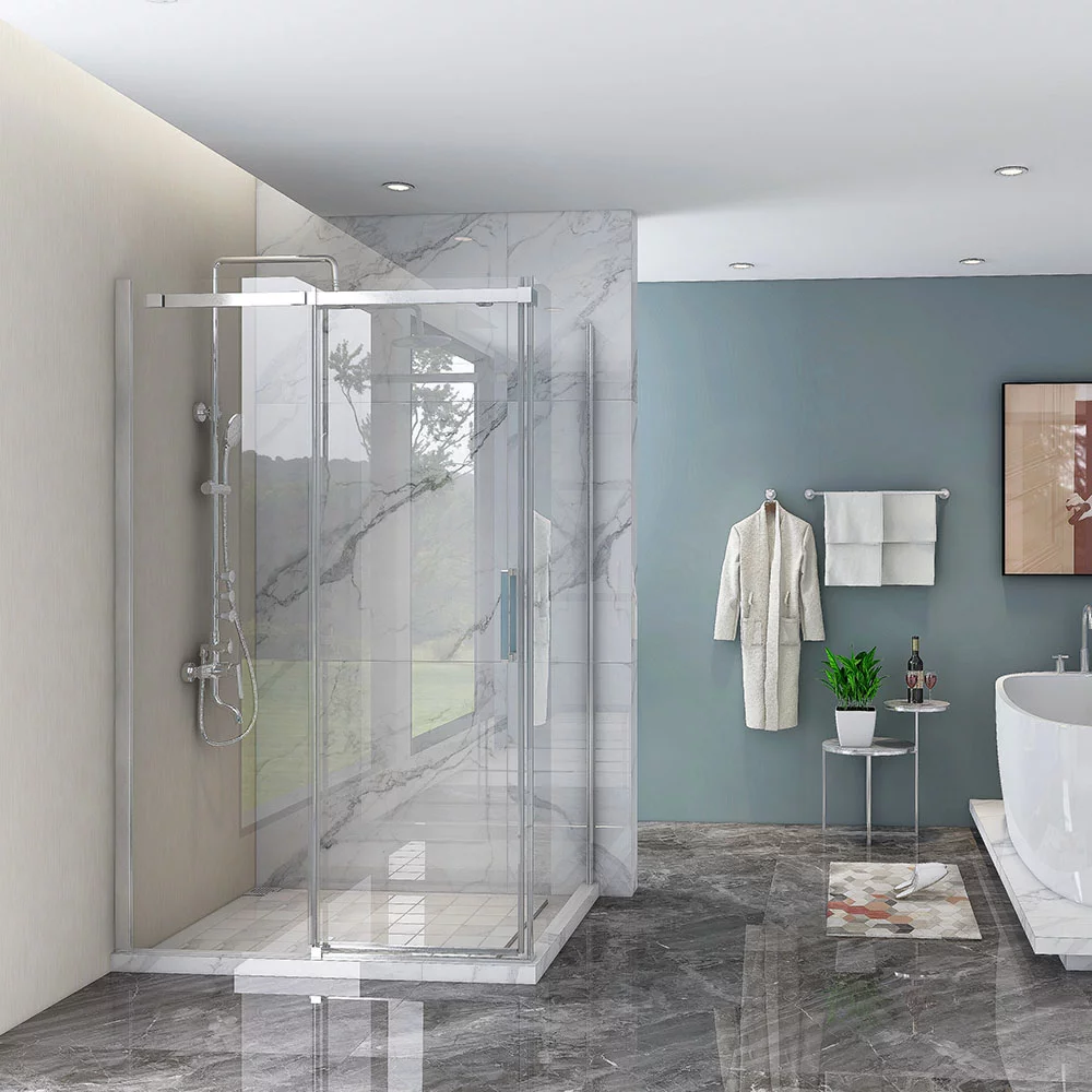 Душевой уголок Veconi RV-070CH RV070CH-14080-01-C4 1400*800 мм (хром/прозрачное)