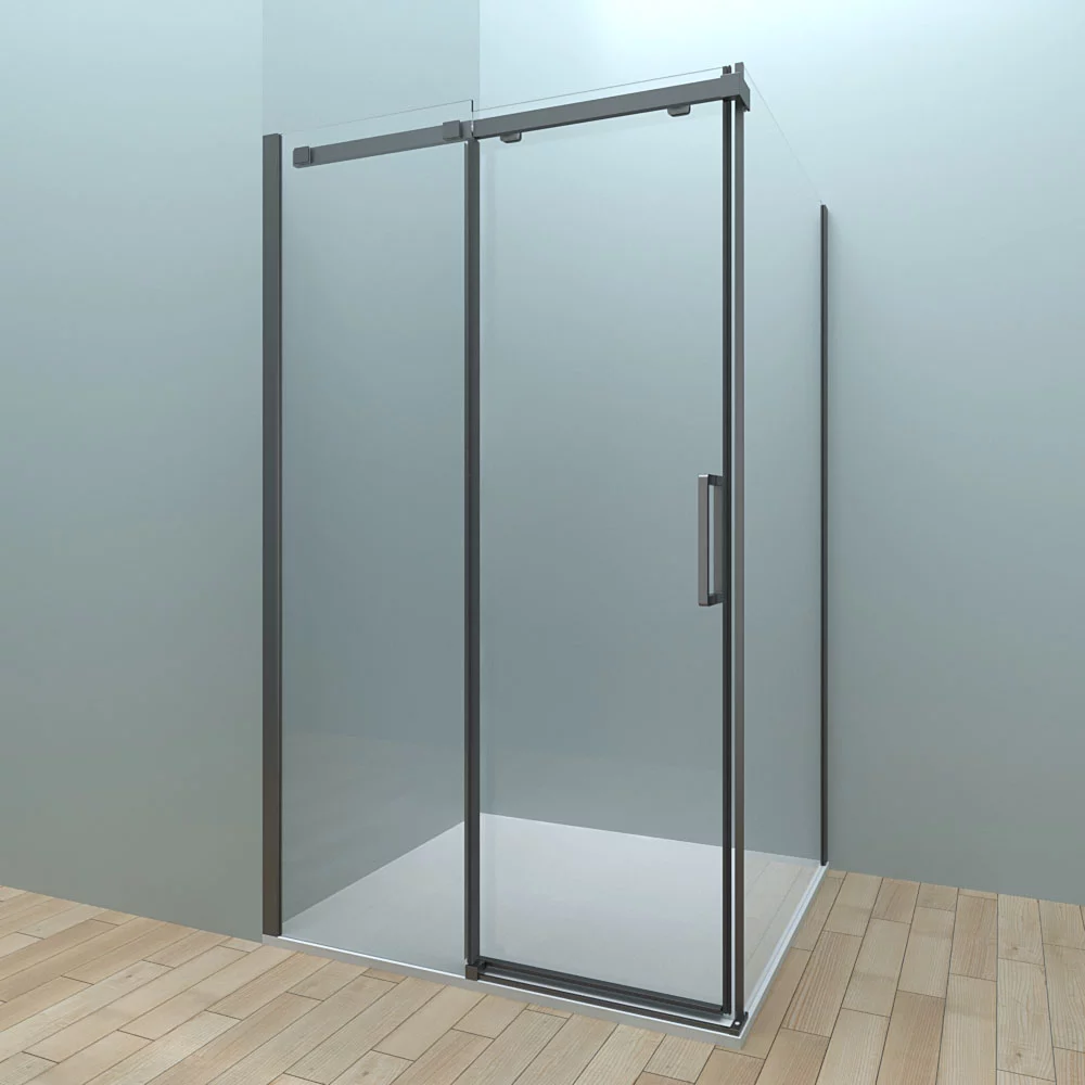 Душевой уголок Veconi RV-070B RV070B-16080-01-C4 1600*800 мм (чёрный матовый/прозрачное)