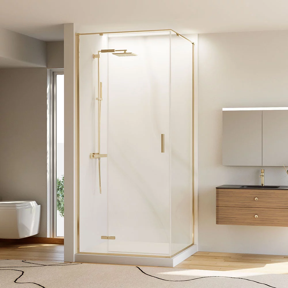 Душевой уголок Veconi Rovigo RV073G-12080-01-C4 1200*800 мм (брашированное золото/прозрачное)