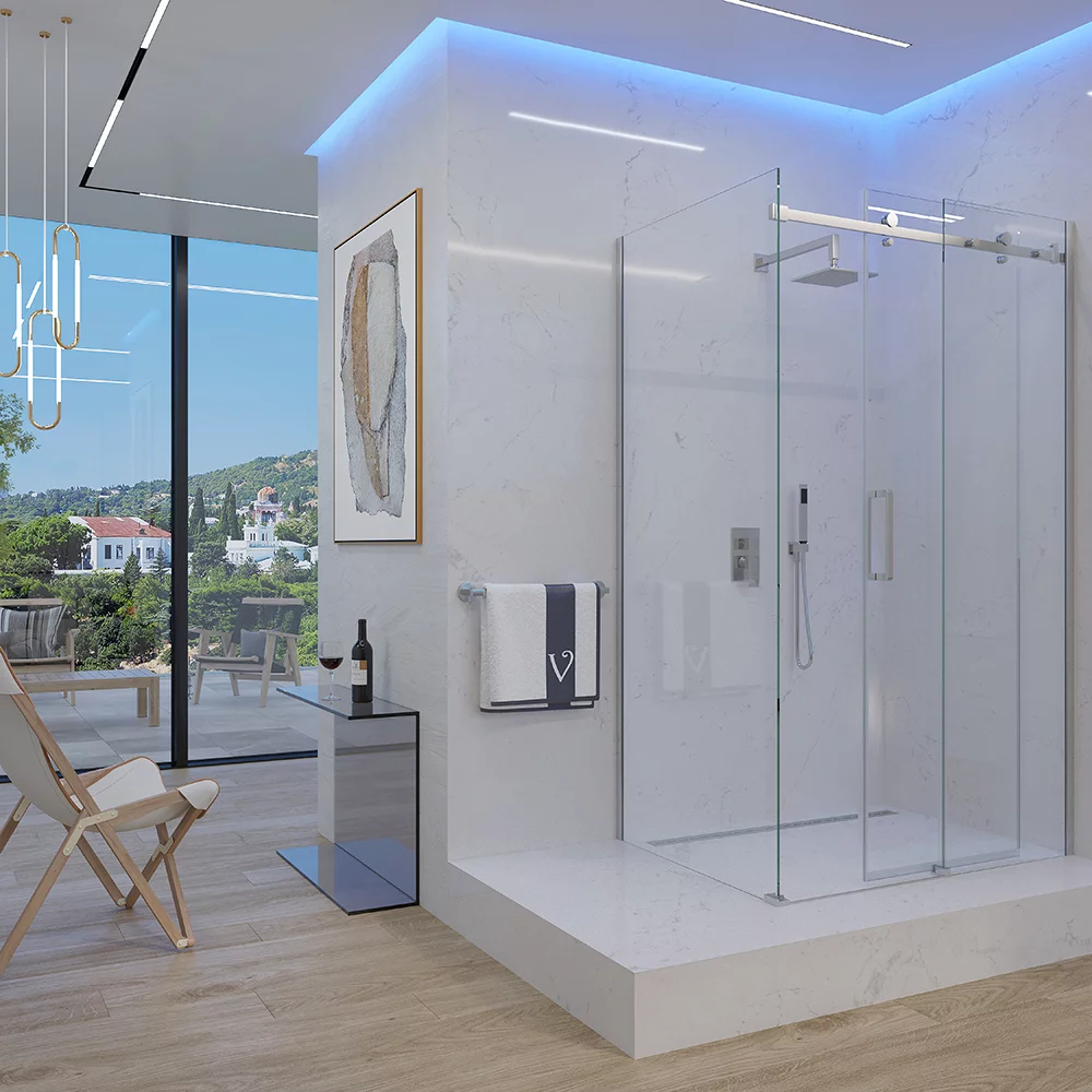 Душевой уголок Veconi Rovigo RV074-15090-01-C4 1500*900 мм (хром/прозрачное)