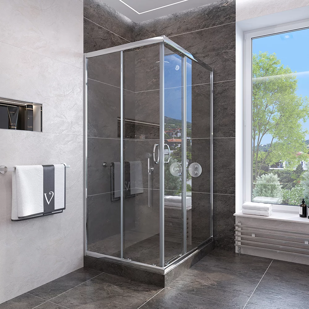 Душевой уголок Veconi Rovigo RV113-90-01-C4 900*900 мм (хром/прозрачное)