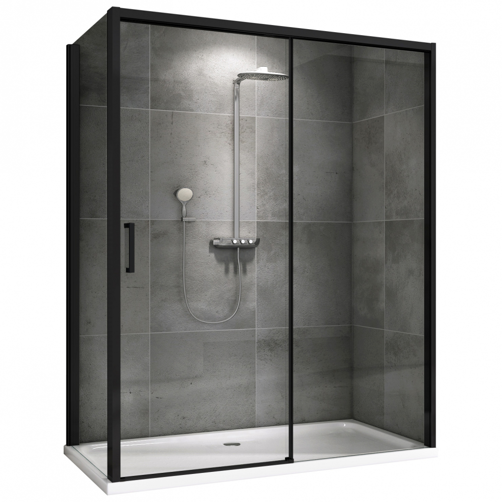 Душевой уголок Abber Komfort AG93130B-S102B 1300*1000 мм (чёрный/прозрачное)