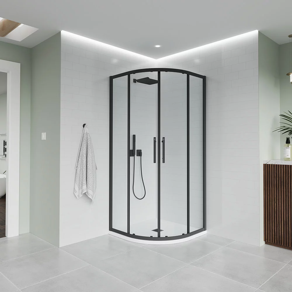 Душевой уголок Veconi Evo 200 CH E2-B-9090-01-C9 900*900 мм (чёрный матовый/прозрачное)