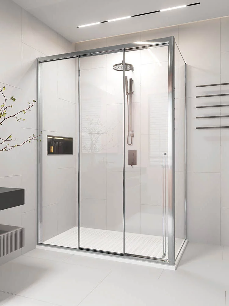 Душевой уголок Veconi Ptato 300 SP CH-L PR3/L-SP-14080-01-CH-C4 1400*800 мм (хром/прозрачное)