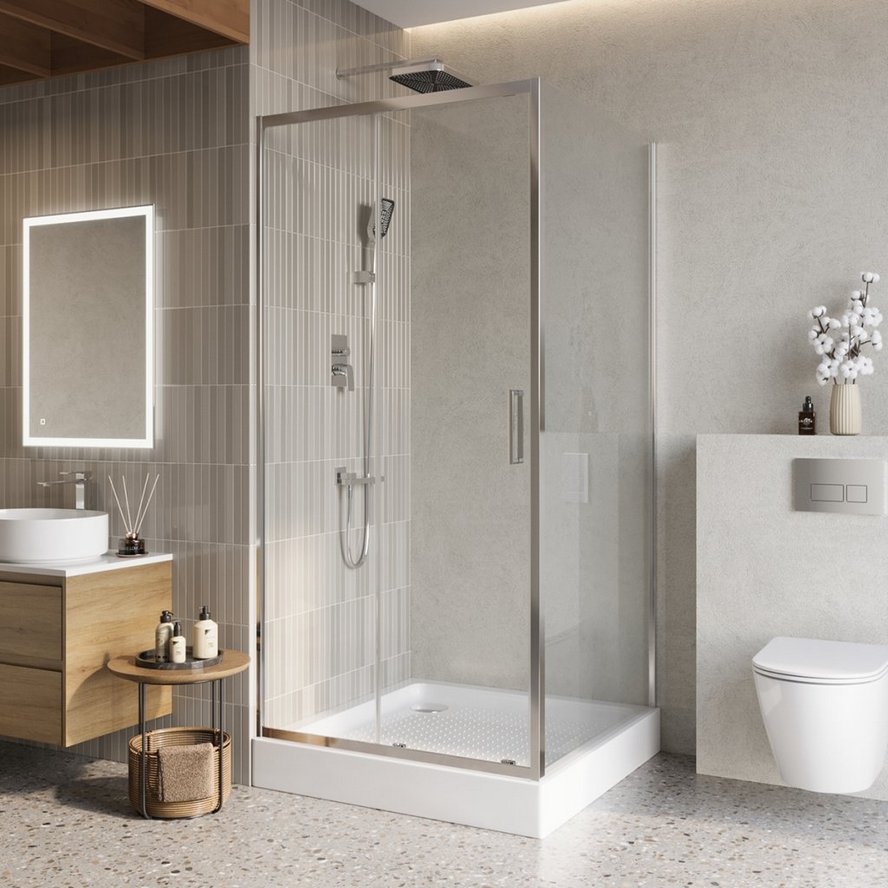 Душевой уголок BelBagno LUCE-A-1-100/100-C-Cr 1000*1000 мм (хром/прозрачное)