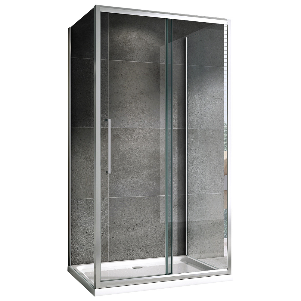 Душевой уголок Abber Schwarzer Diamant AG30140H-S50 1400*500 мм (хром/прозрачное)