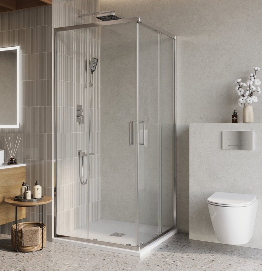Душевой уголок BelBagno LUCE-A-2-90-C-Cr 900*900 мм (хром/прозрачное)