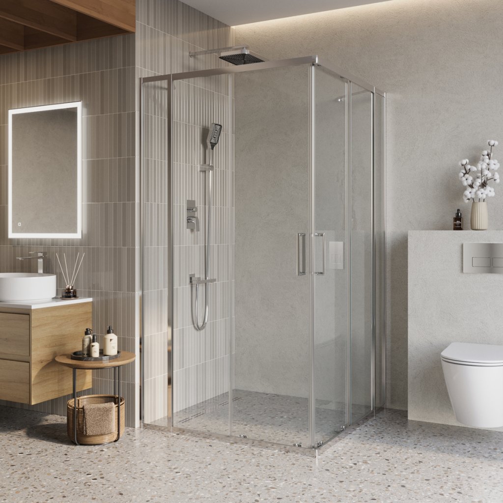 Душевой уголок BelBagno LUCE-A-22-100+20-C-Cr 1200*1200 мм (хром/прозрачное)