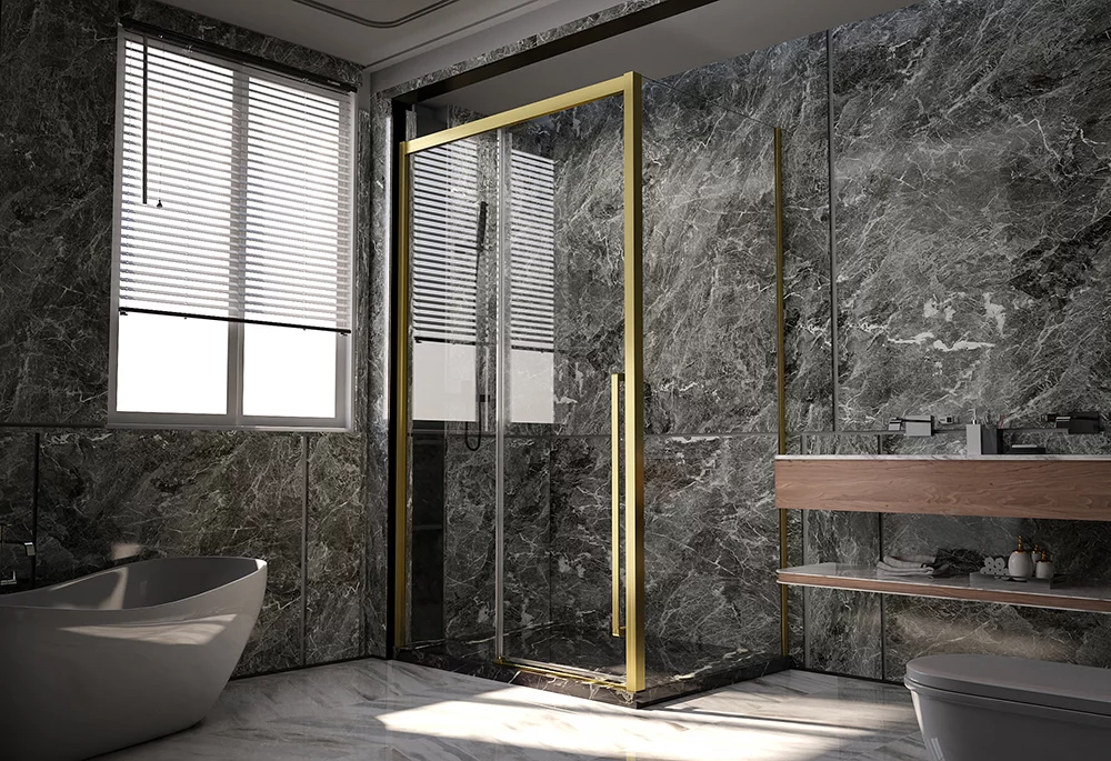 Душевой уголок Veconi Premium Trento PTC-SP-30G PTC30-SP-120100-G-01-C4 1200*1000 мм (брашированное золото/прозрачное)