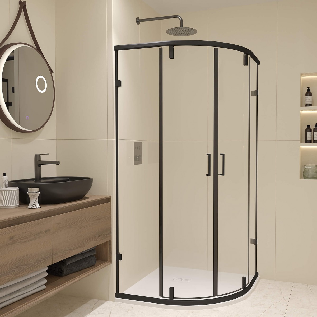 Душевой уголок RGW Classic CL-55B 800*800 мм (чёрный/прозрачное)