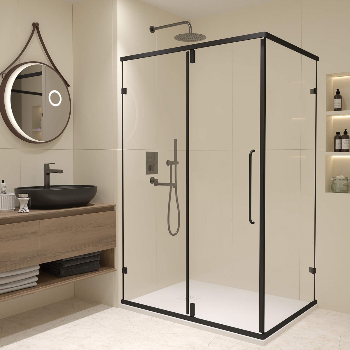Душевой уголок RGW Classic CL-046B 900*700 мм (чёрный/прозрачное)
