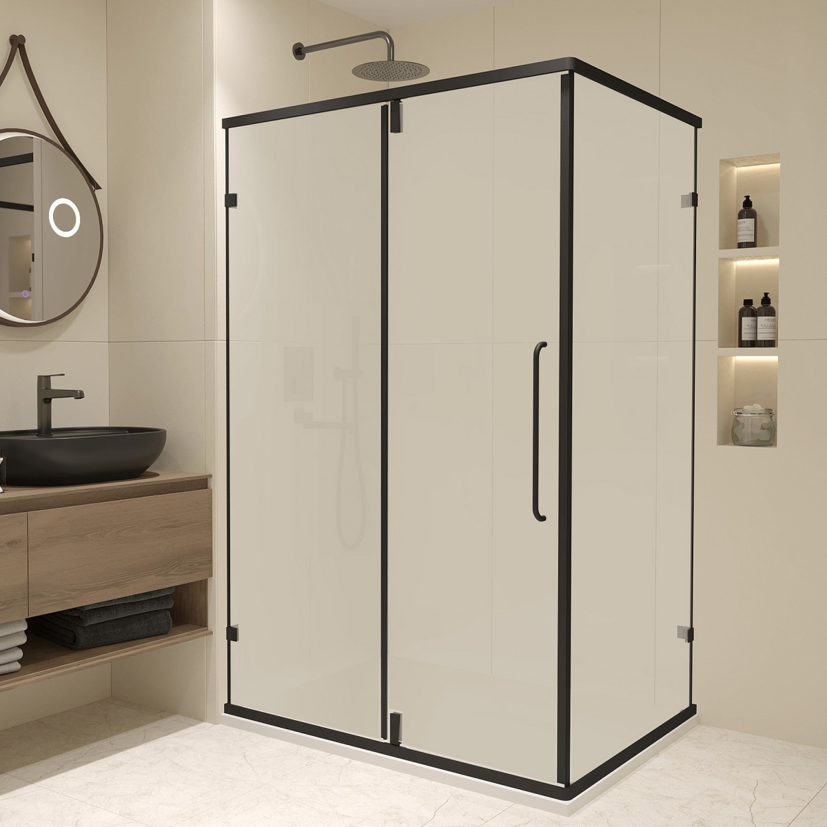 Душевой уголок RGW Classic CL-046B 1200*900 мм (чёрный/матовое)