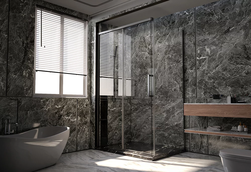 Душевой уголок Veconi Premium Trento PTC-SP-40GR PTC40-SP-15090-GR-01-C4 1500*900 мм (графит брашированный/прозрачное)