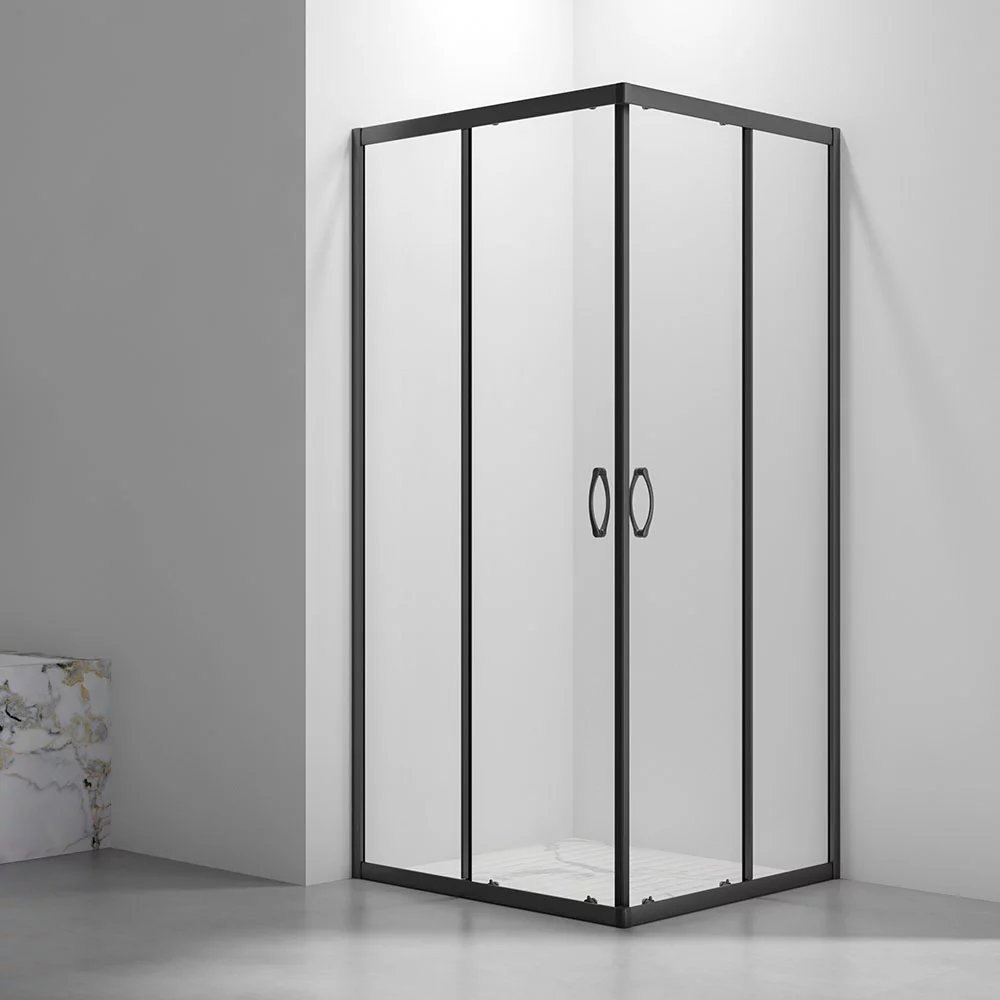 Душевой уголок Veconi RV-101B RV101B-90-01-C4 900*900 мм (чёрный матовый/прозрачное)