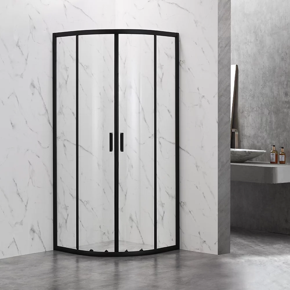 Душевой уголок Veconi RV-202B RV202B-90-01-C4 900*900 мм (чёрный матовый/прозрачное)