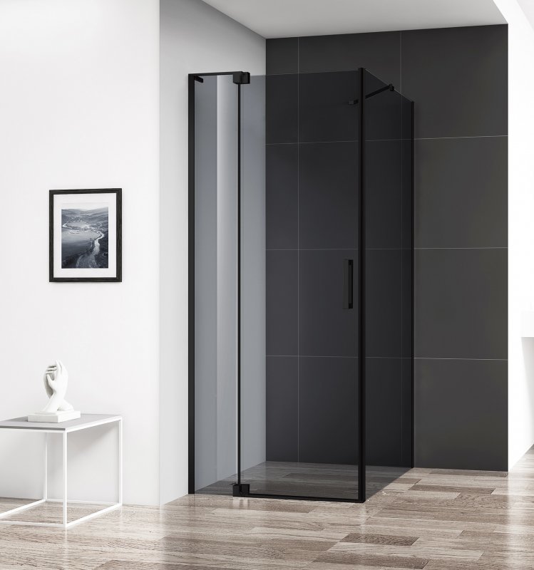 Душевой уголок Cezares SLIDER-AH-1-80-80/90-GRIGIO-NERO 800*800(900) мм (черный/тонированное)