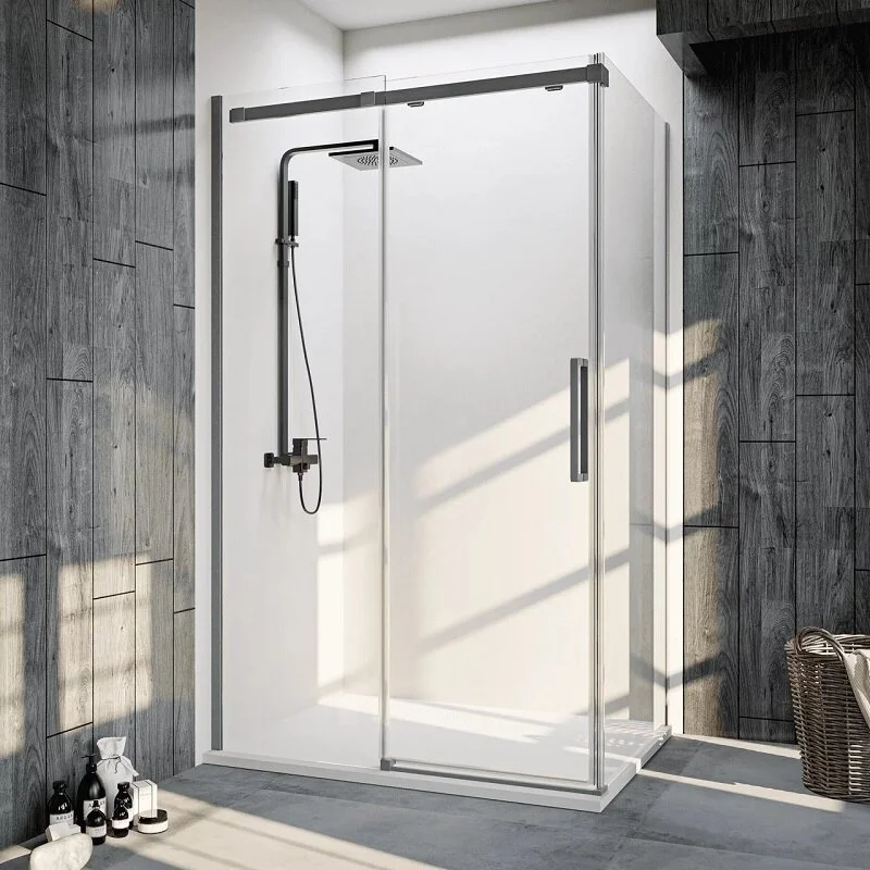 Душевой уголок Veconi RV-070GR RV070GR-120100-01-C4 1200*1000 мм (брашированный графит/прозрачное)