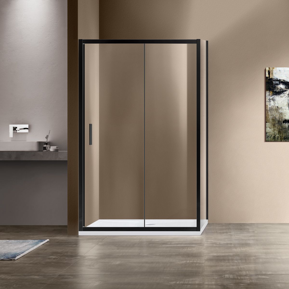 Душевой уголок Vincea Garda VSR-1G8013CLB 1300*800 мм (черный/прозрачное)