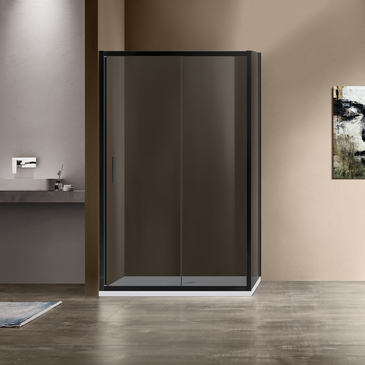 Душевой уголок Vincea Garda VSR-1G9012CGB 1200*900 мм (черный/тонированное)