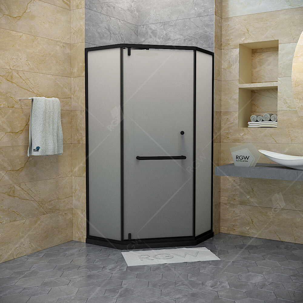 Душевой уголок RGW Hotel HO-084B 1000*1000 мм (черный/матовое)