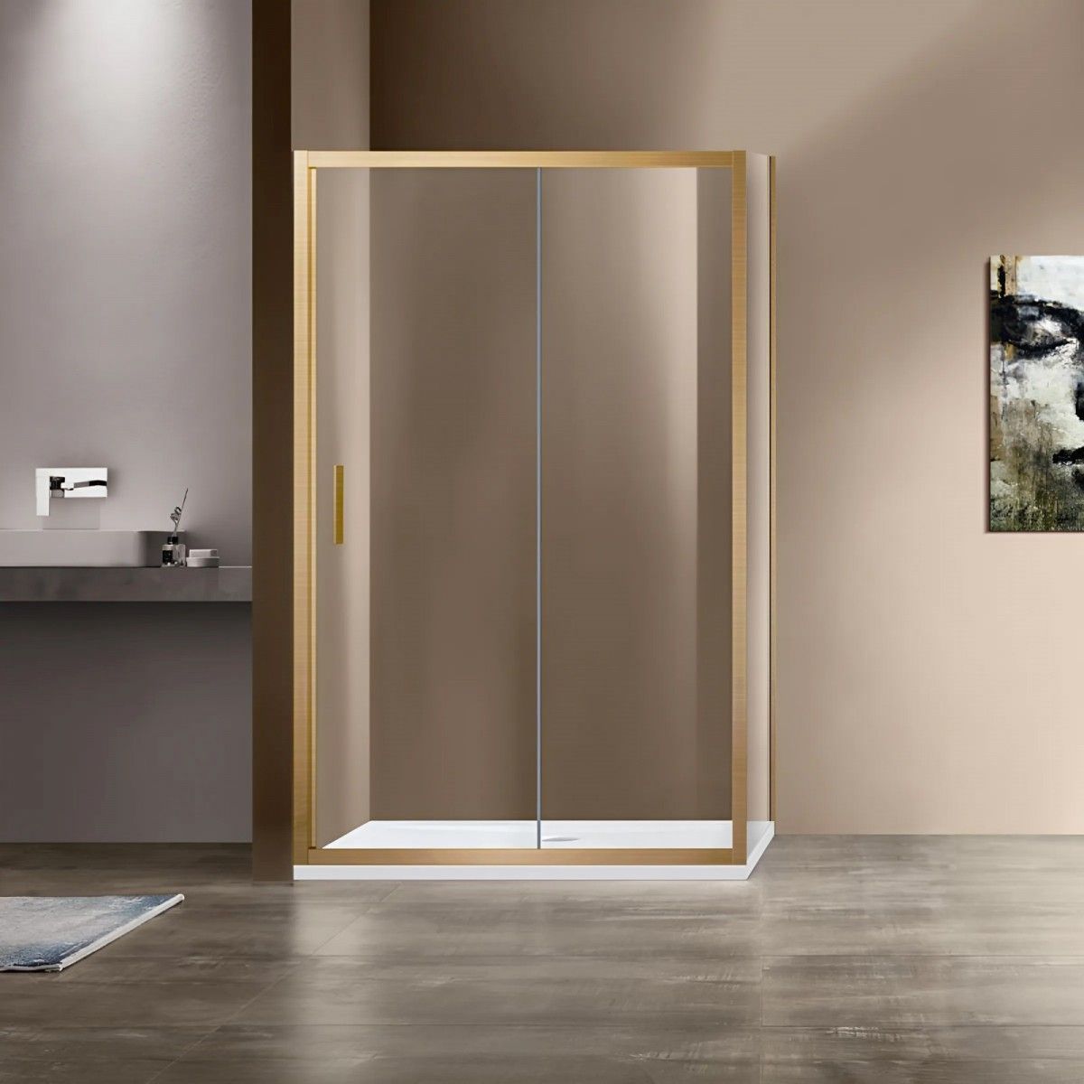Душевой уголок Vincea Garda VSR-1G9012CLG 1200*900 мм (золото брашированное/прозрачное)