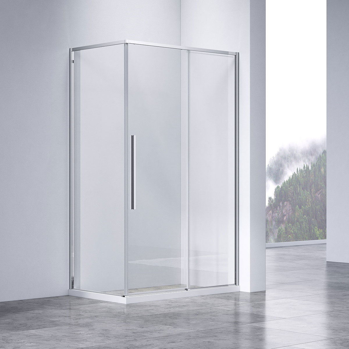 Душевой уголок Vincea Slim-N VSR-4SN8014CL 1400*800 мм (хром/прозрачное)