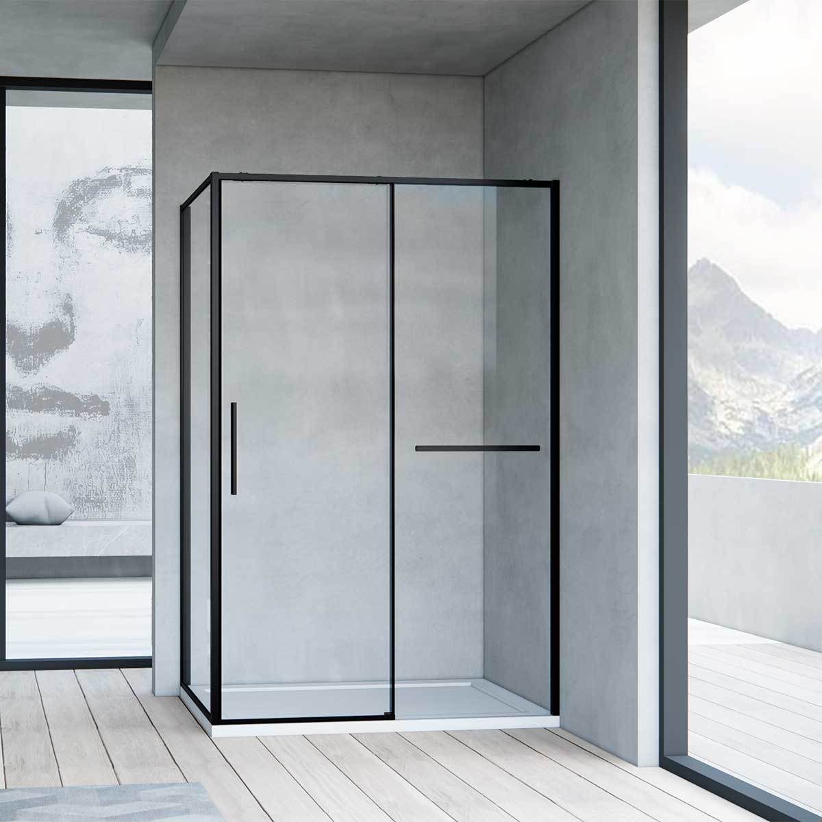 Душевой уголок Vincea Slim Soft VSR-1SS1014CLB 1400*1000 мм (черный/прозрачное)