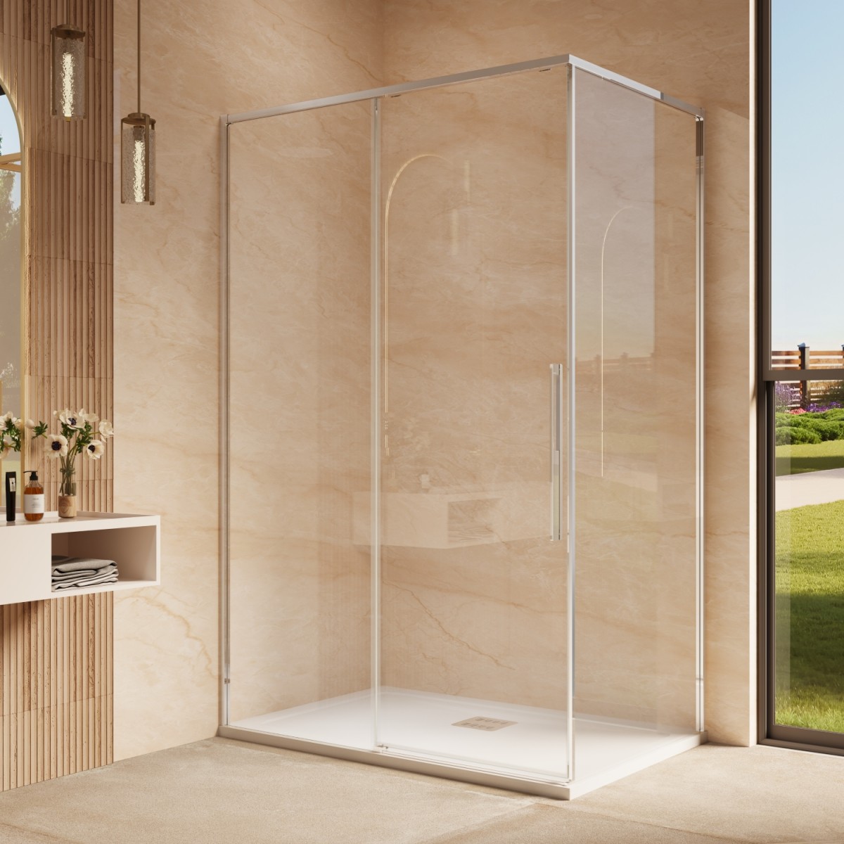 Душевой уголок Vincea Ultima VSR-7UL9013CL 1300*900 мм (хром/прозрачное)