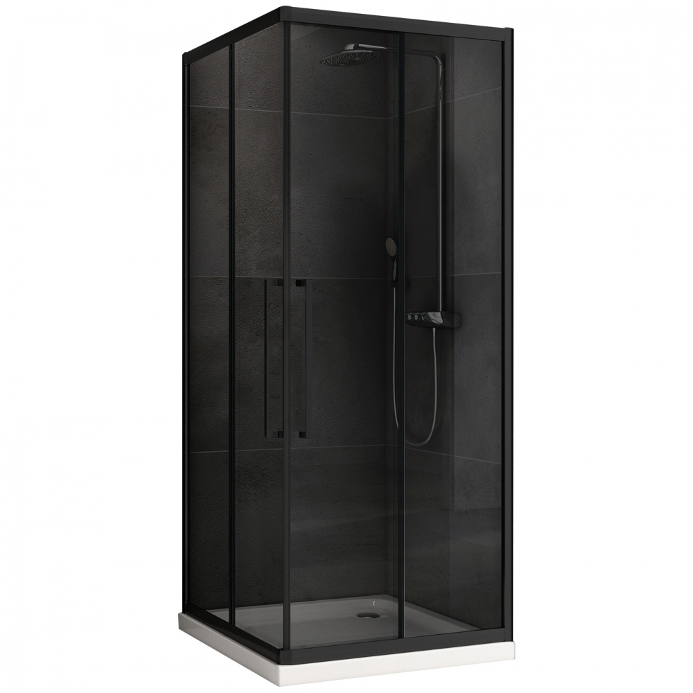Душевой уголок Abber Schwarzer Diamant AG02080BDTH 800*1950 мм (чёрный/тонированное)