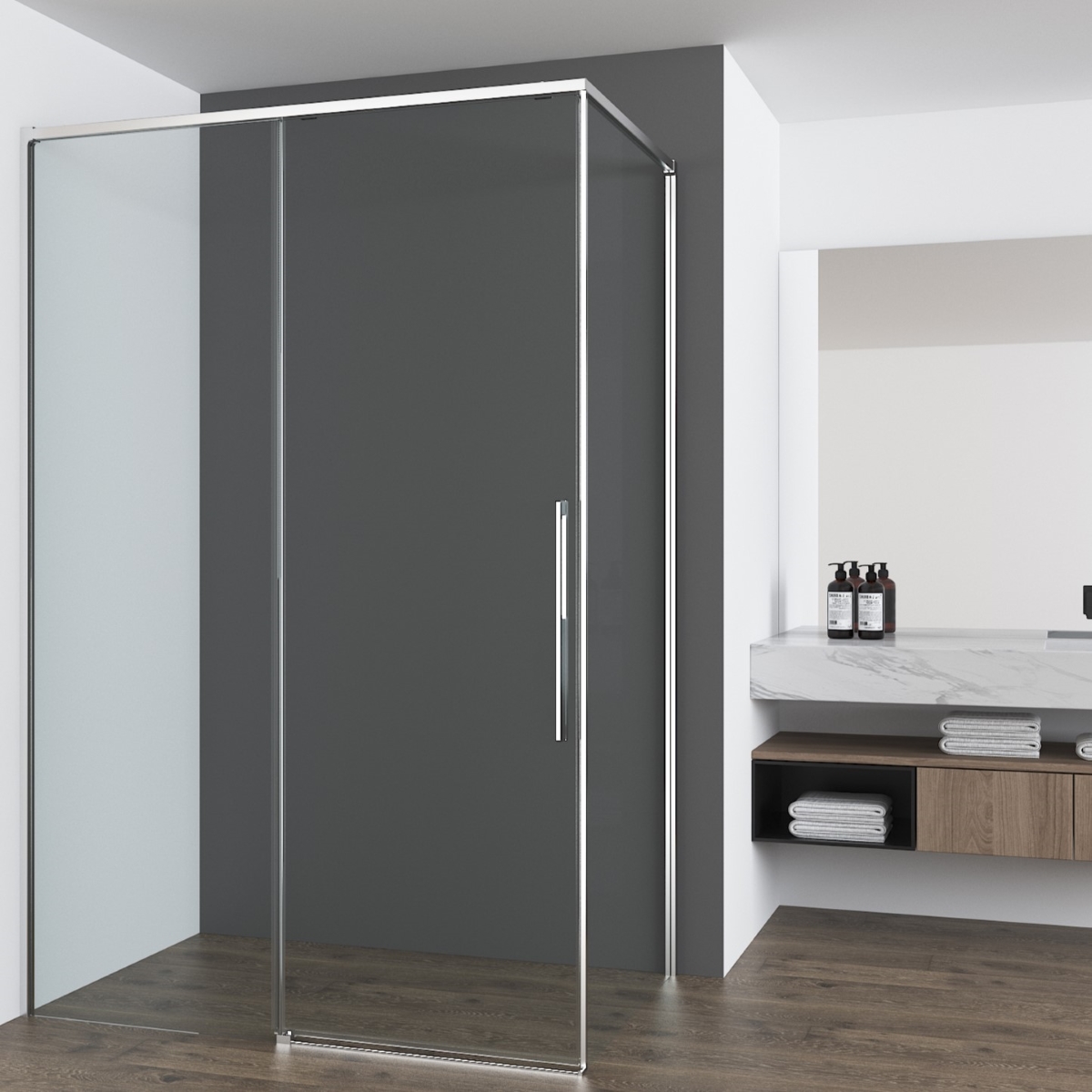 Душевой уголок Vincea Ultima VSR-7UL9012CL 1200*900 мм (хром/прозрачное)