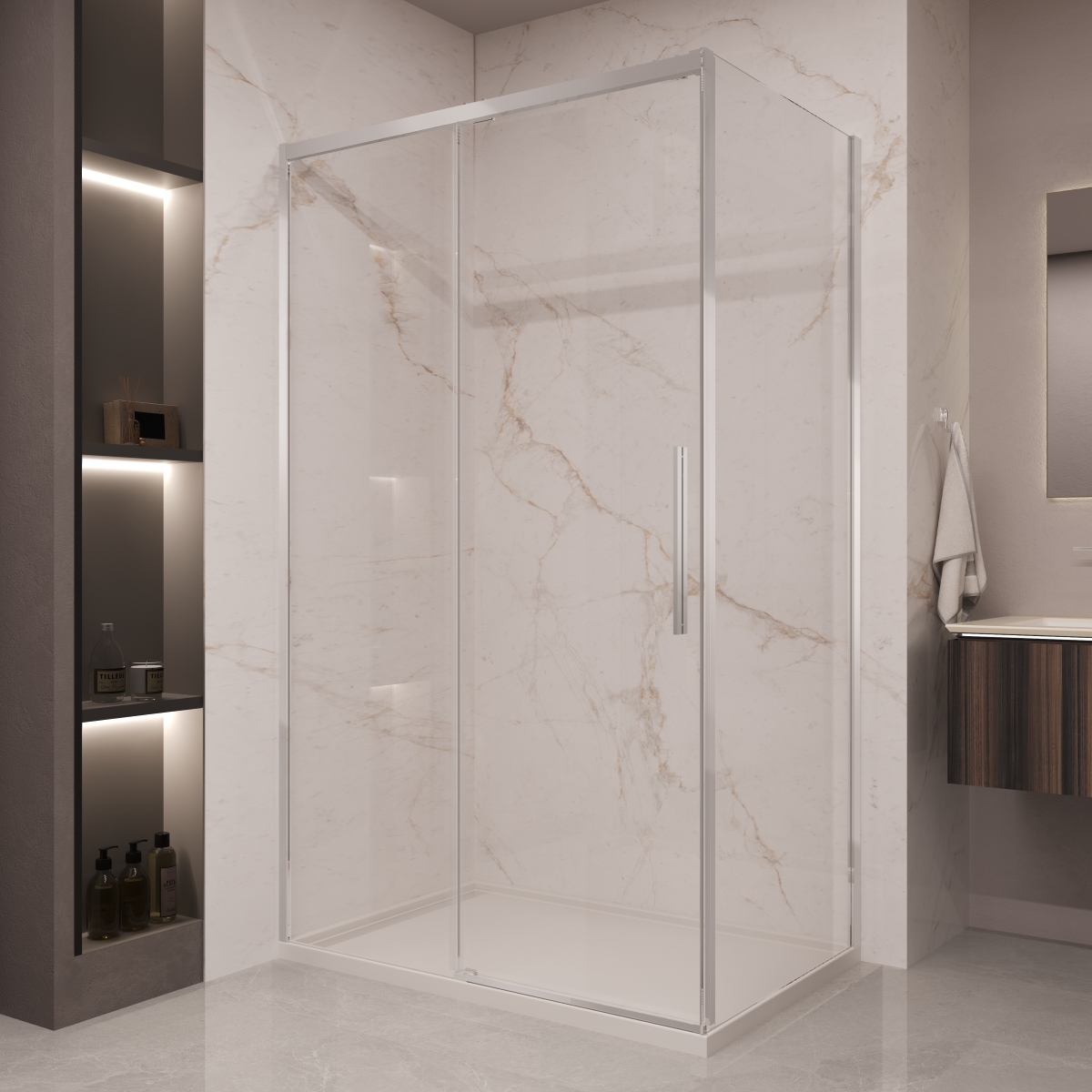 Душевой уголок Vincea Stella VSR-1ST9015CL 1500*900 мм (хром/прозрачное)