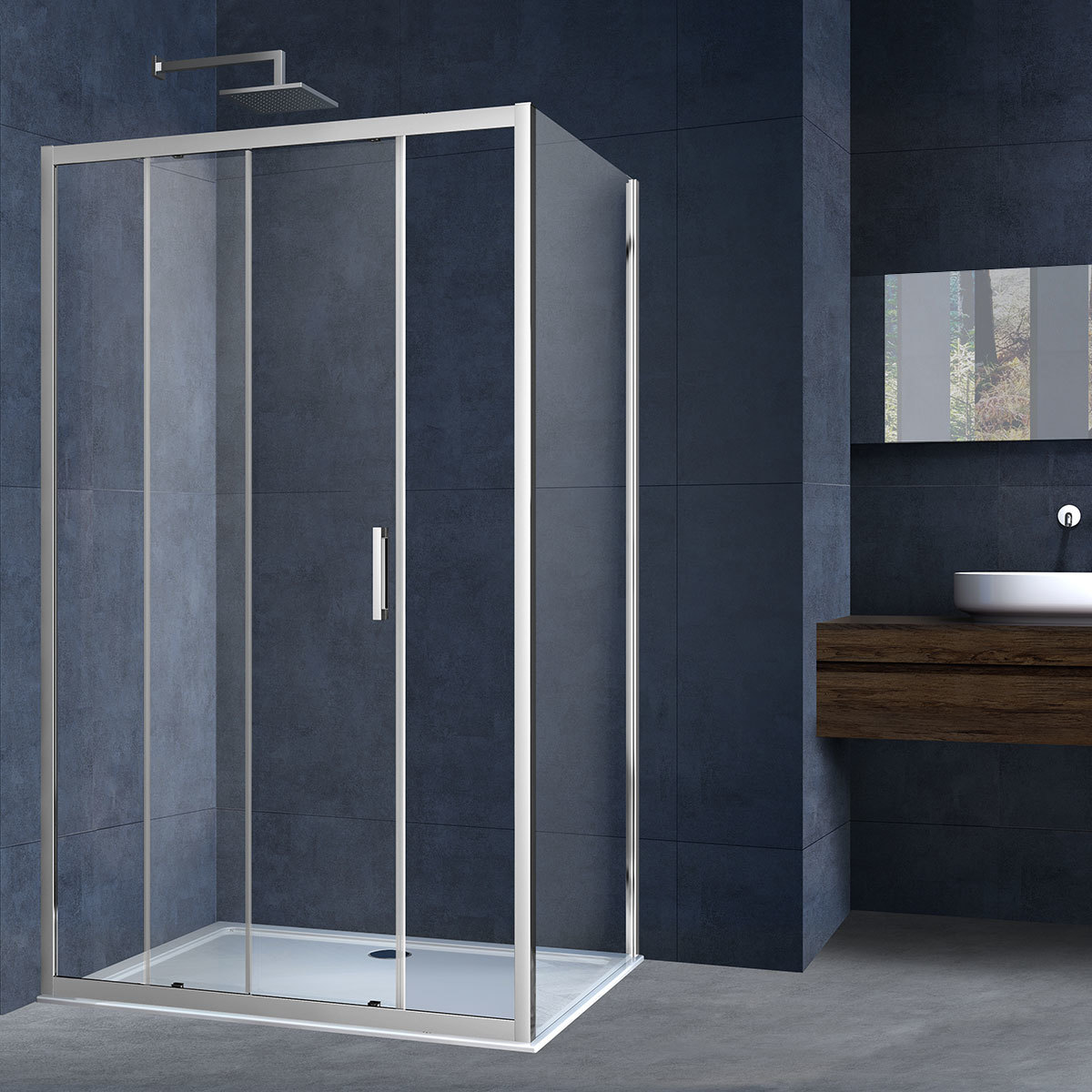 Душевой уголок Vincea Alpha VSR-3AL8014CL 1400* 800 мм (хром/прозрачное)