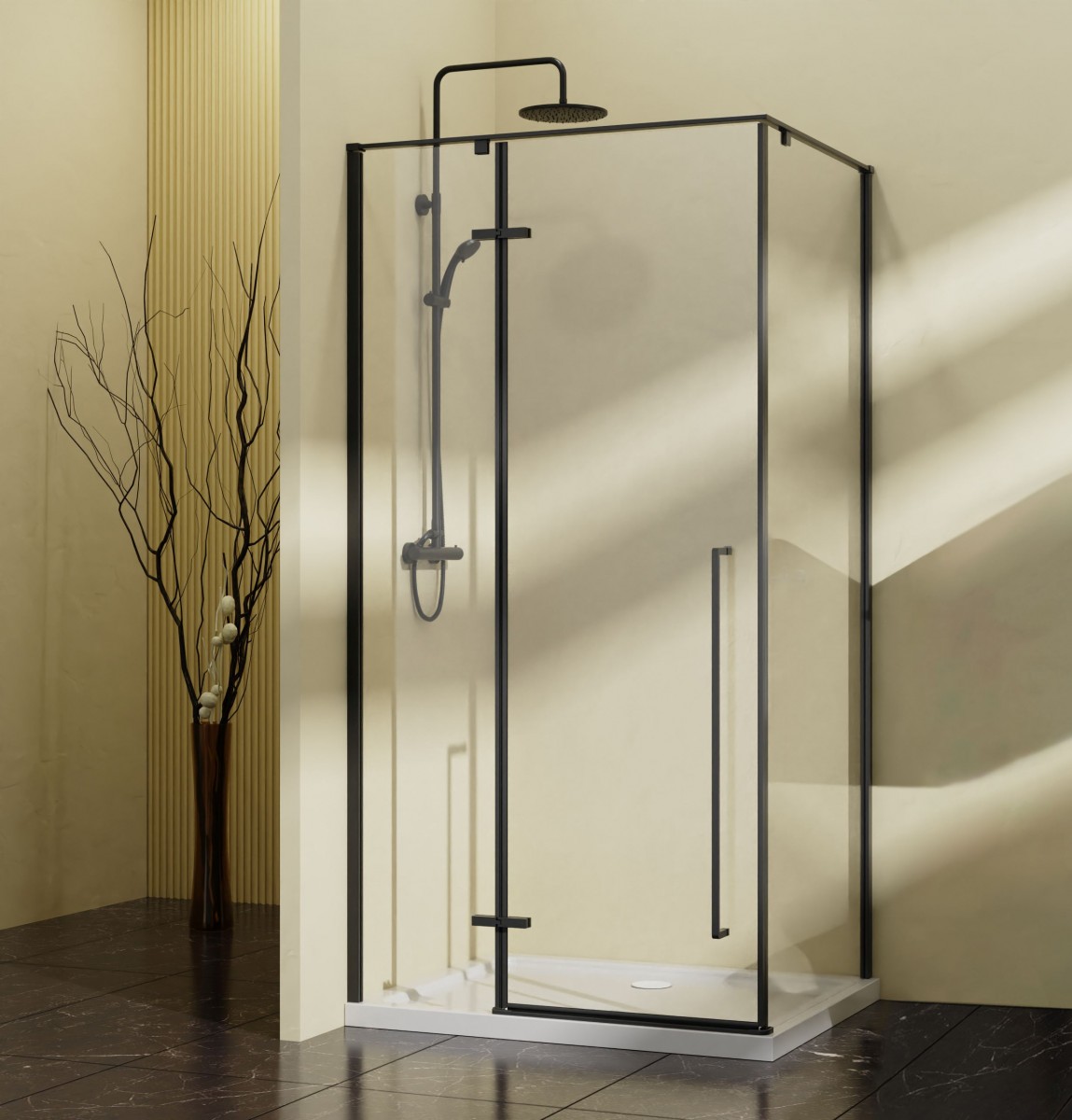 Душевой уголок Vincea Slim-N VSR-5SN9010CLB 1000*900 мм (черный/прозрачное)