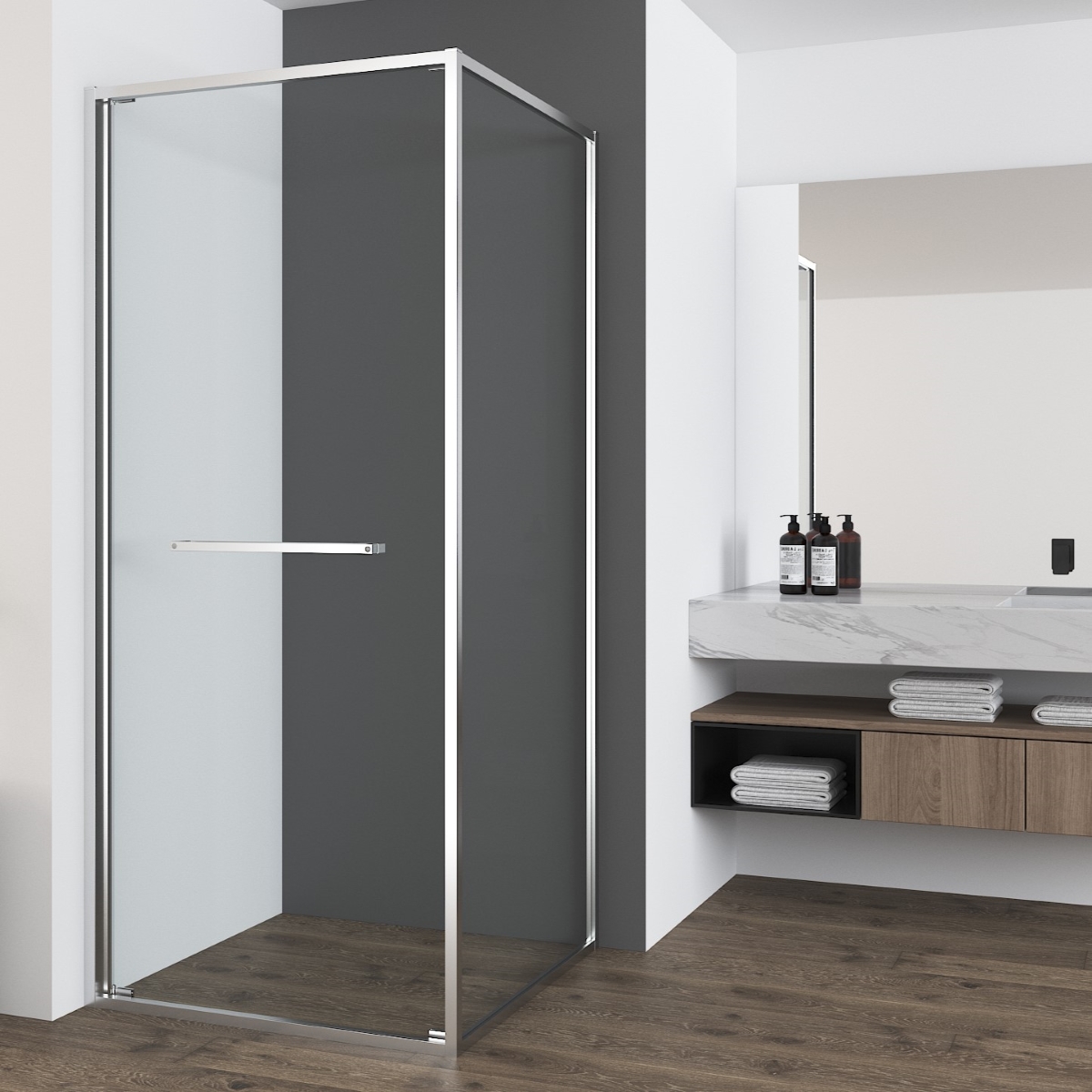 Душевой уголок Vincea Tesi VSRW-7TS9090CL 900*900 мм (хром/прозрачное)