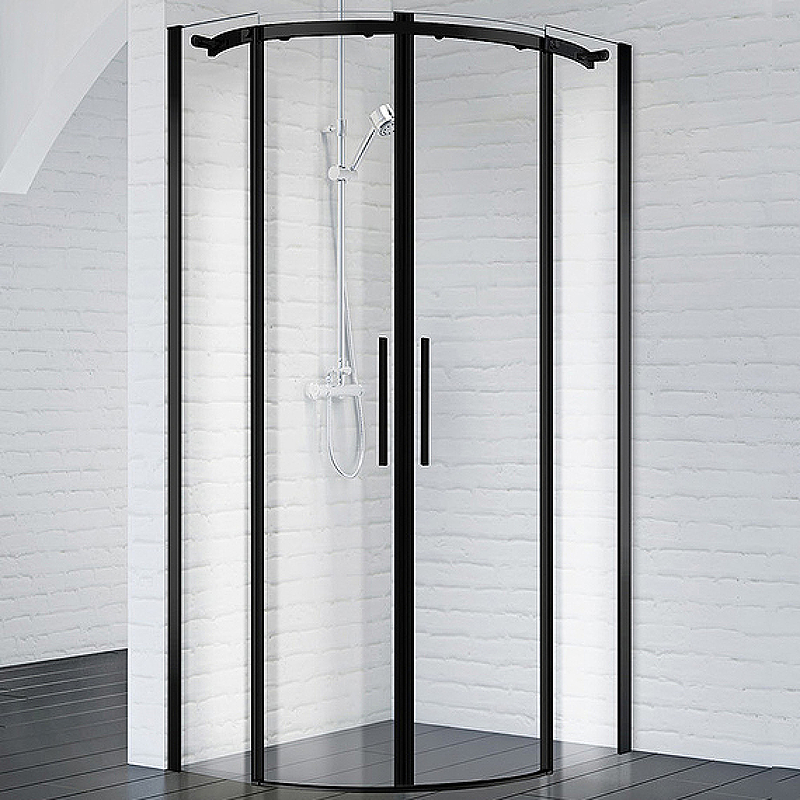 Душевой уголок BelBagno ACQUA-R-2-90-C-NERO 900*900 мм (черный/прозрачное)